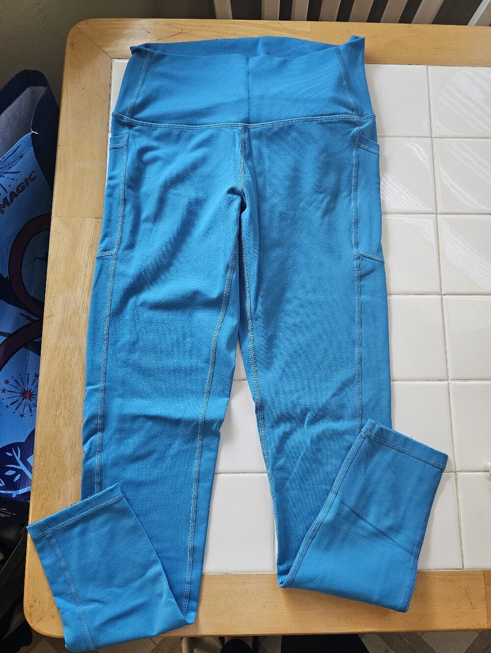Women's Bright Blue Active Leggings By Buff Bunny Size L